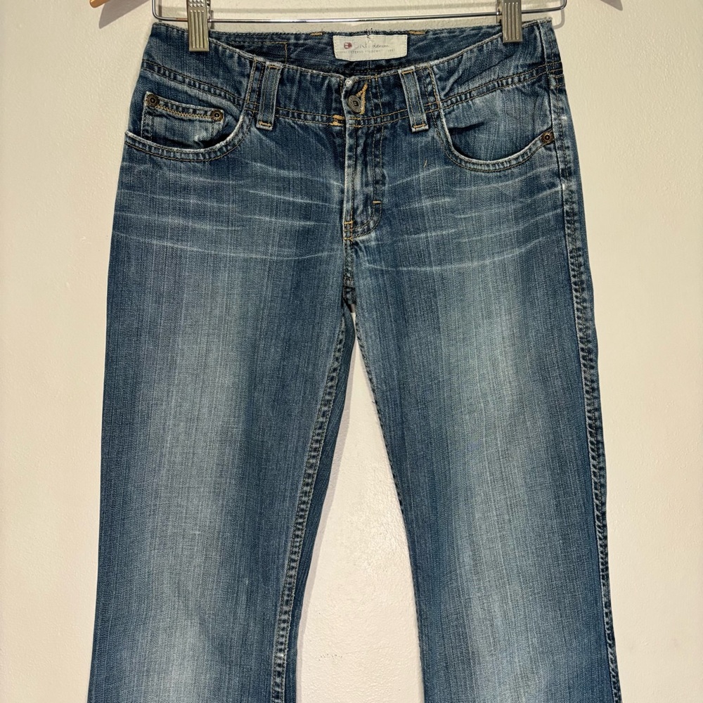 Vintage BKE Harbor Distressed Frayed 100% Cotton Long Flare Jeans Size 25 Y2K - Picture 2 of 12